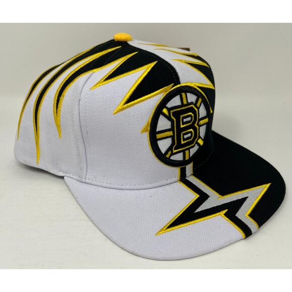 Mitchell & Ness Boston Bruins NHL Hockey Shockwave White Snapback Hat Cap - Picture 3 of 8